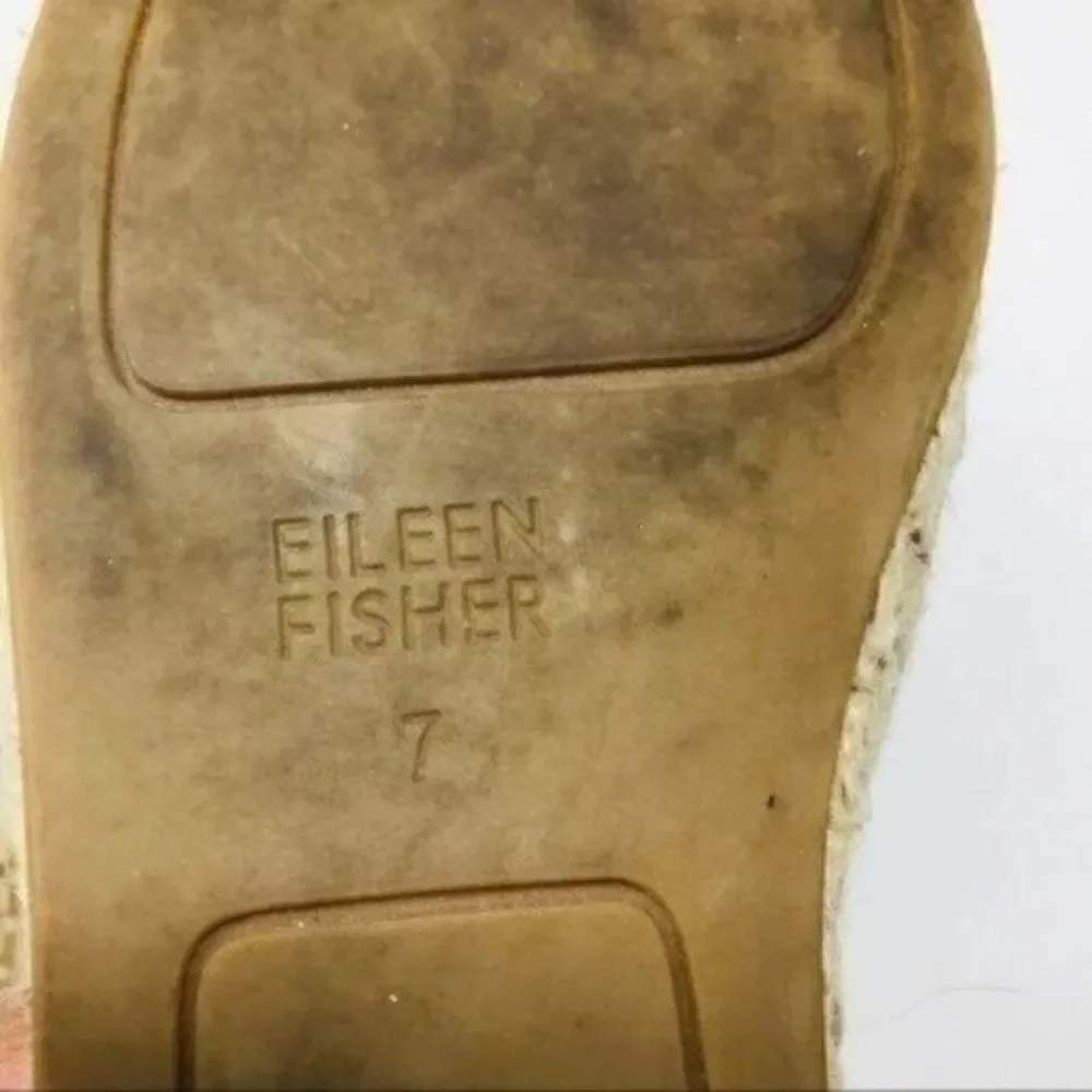 Eileen Fisher womans espadrille slide on 7 BoxP Brown suede flats Bohemian